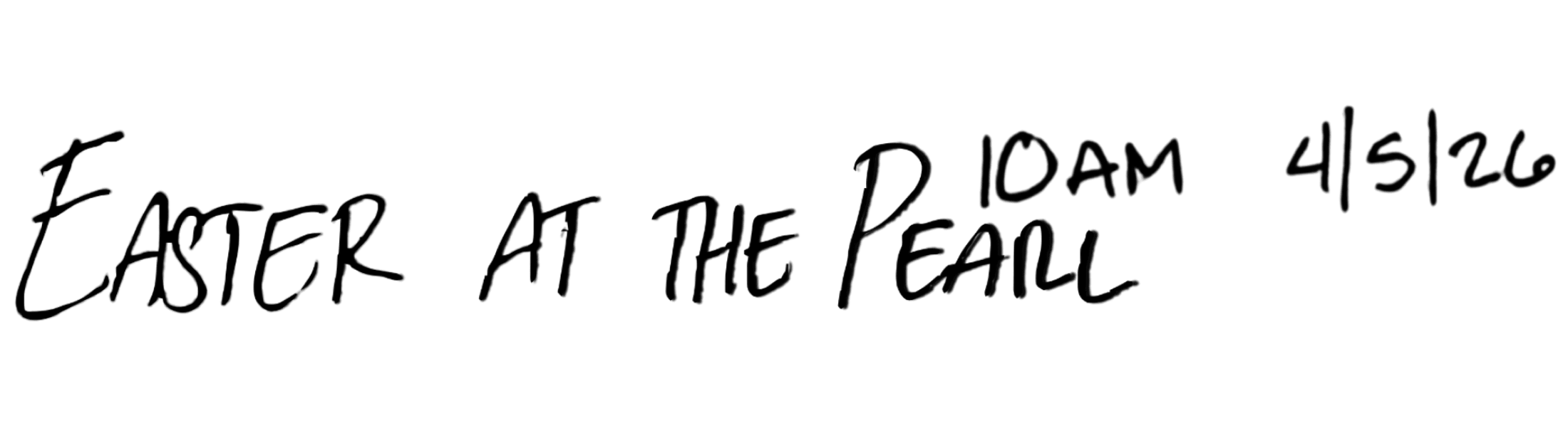 The words 'Cider at the Pearl' written in a very thin, jagged, handwritten font in a faint gray color on a solid black background.